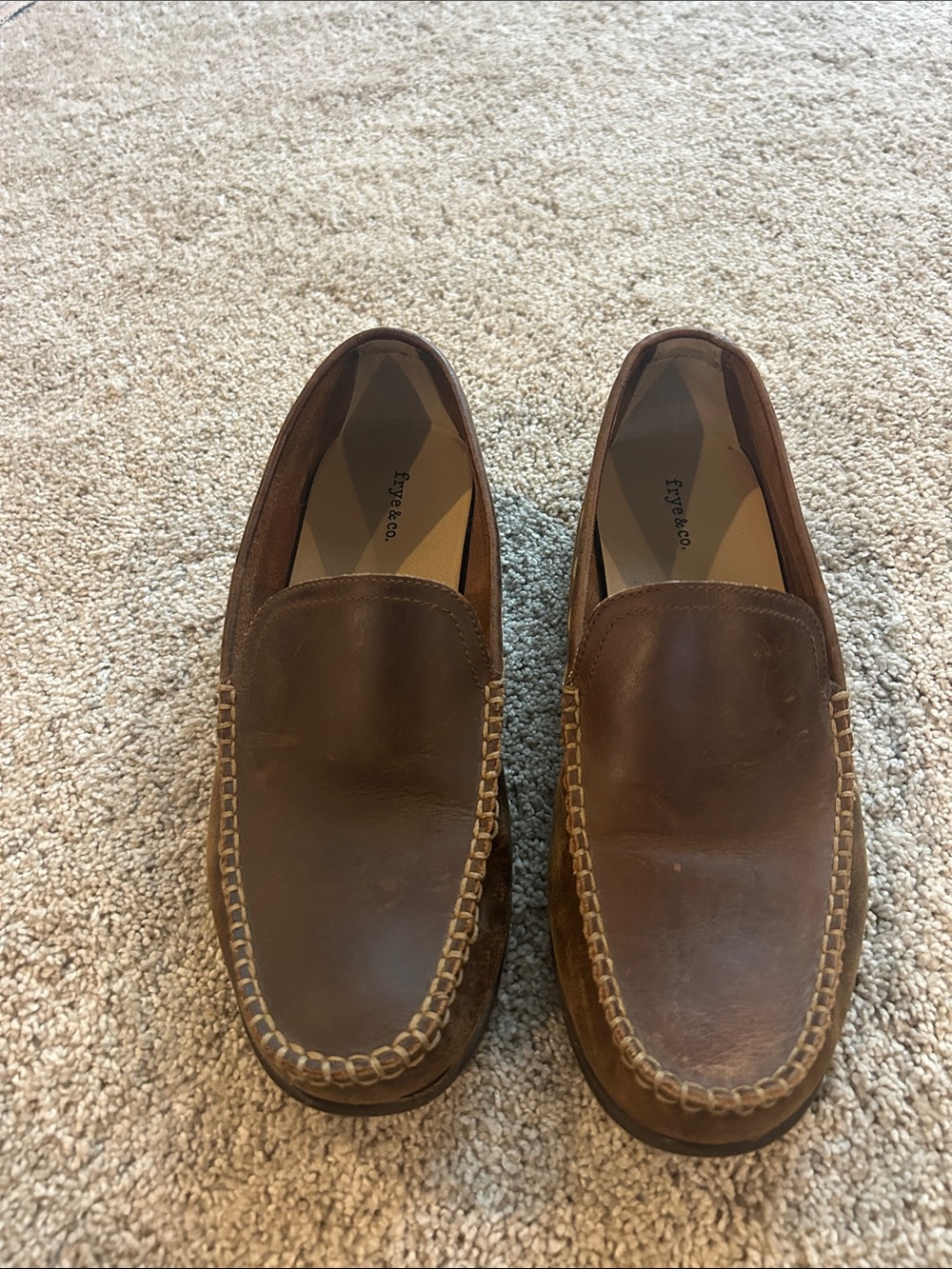 Frye Men’s Brown Leather Slip-On Loafers